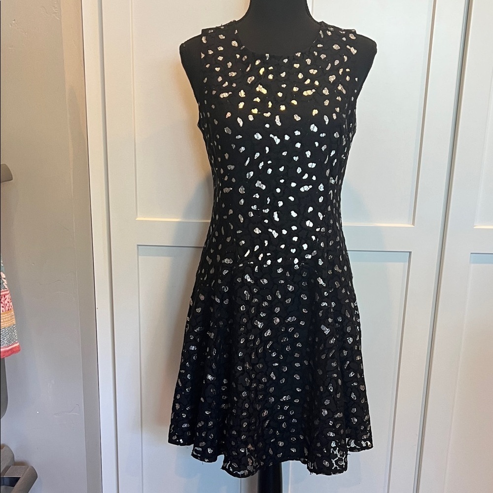 Tommy Hilfiger Black and Silver Mini Dress 8P